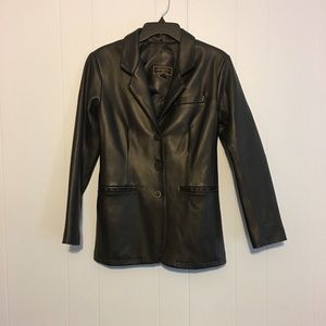 Faux Leather Express Black Jacket